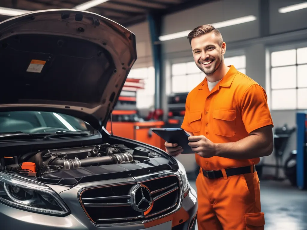 DriveFix mechanic inspecting a car engine