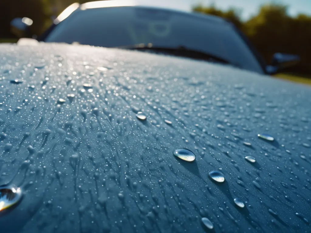 Ceramic coating water beading
