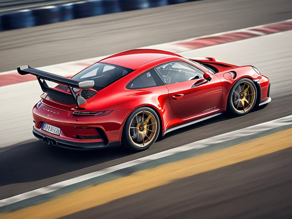 Porsche 911 GT3 red sports car on track