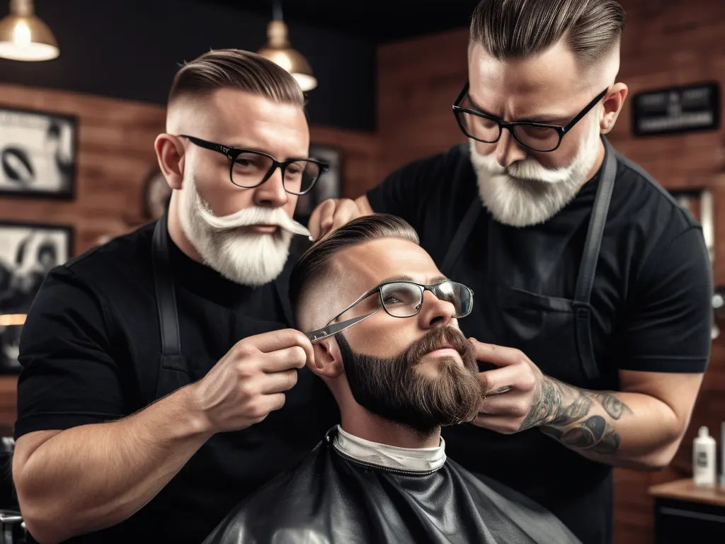 Barber at work
