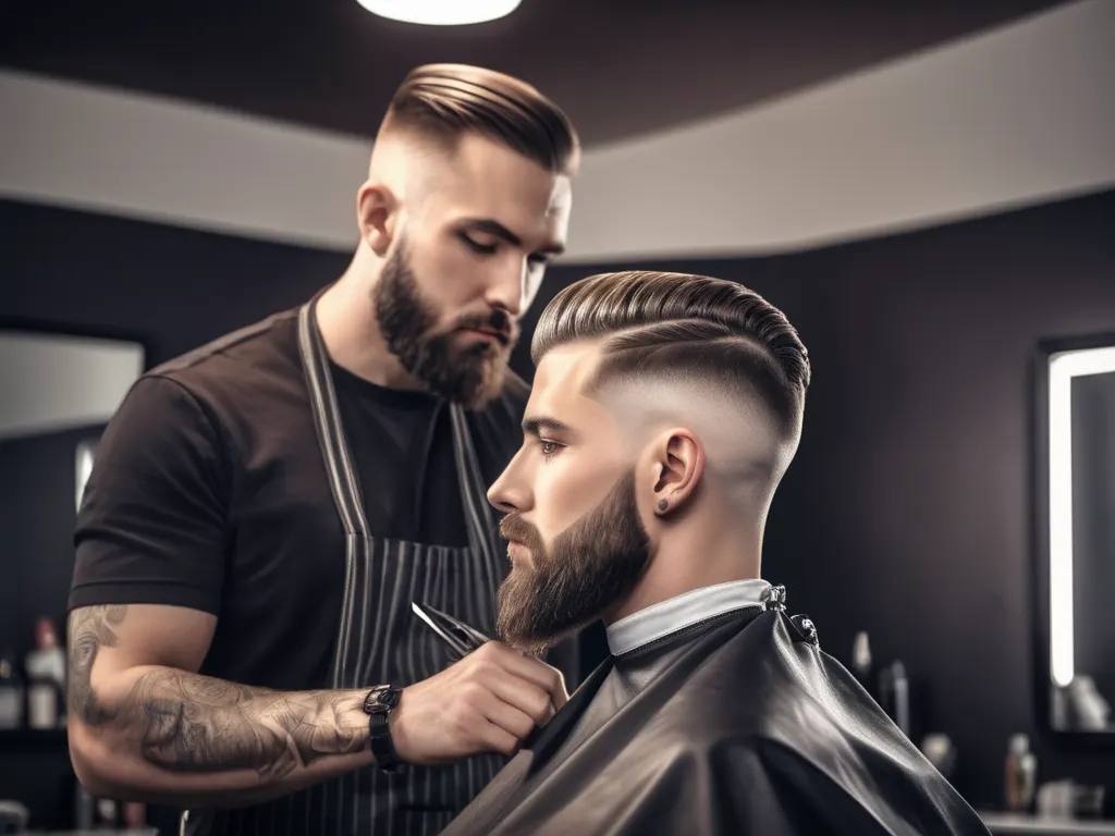Customer getting haircut
