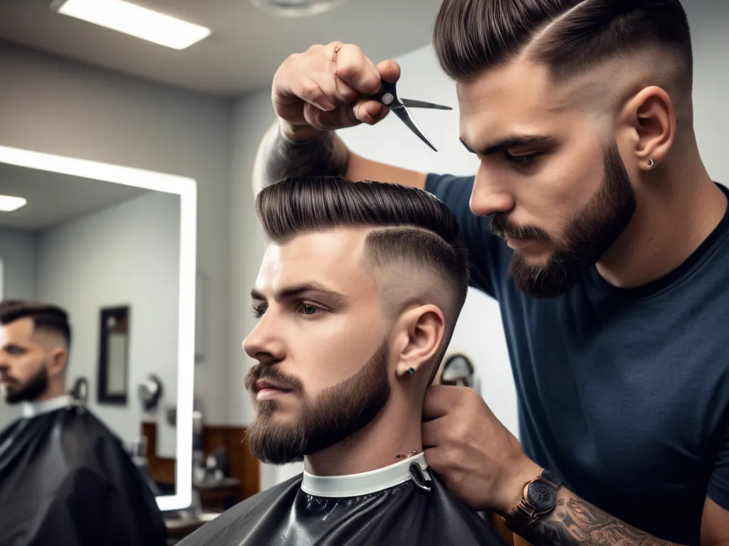 Barber cutting hair