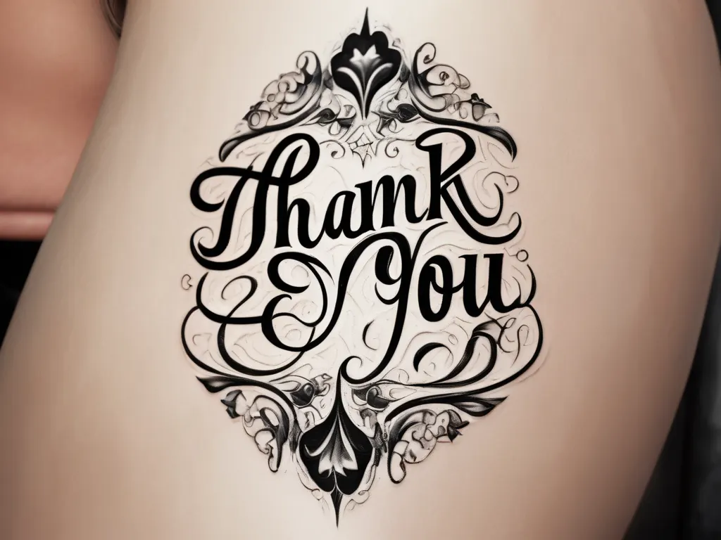 Blackwork lettering tattoo