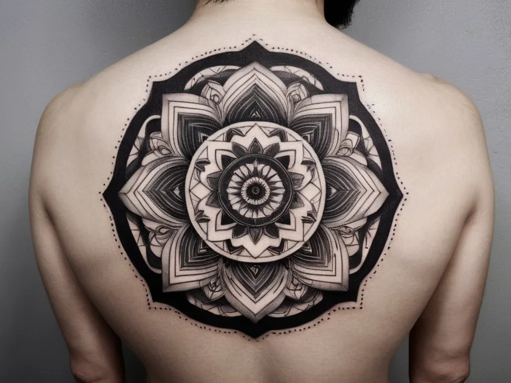 Blackwork mandala tattoo