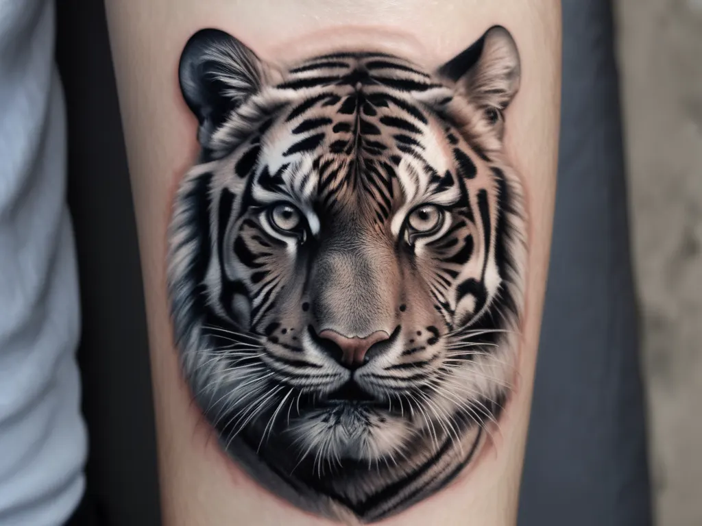 Realistic tiger tattoo