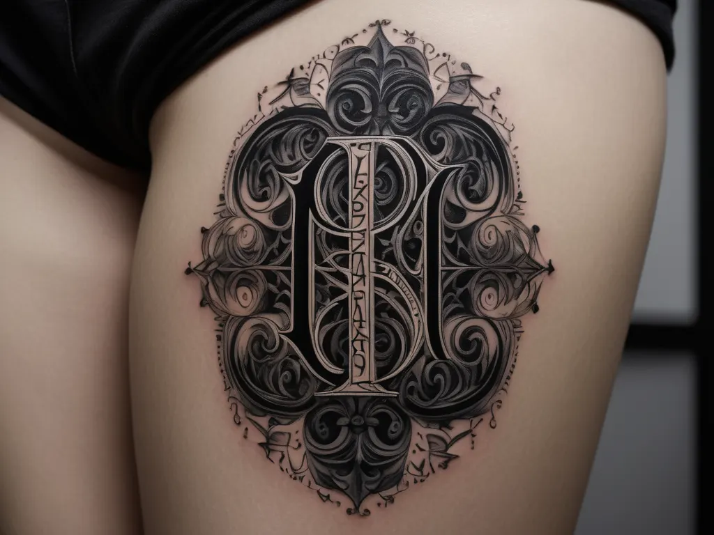 Gothic lettering tattoo