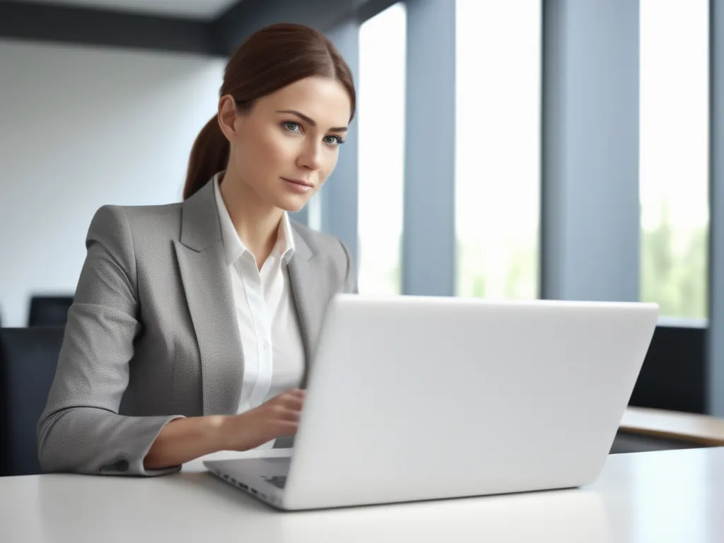 Businesswoman at laptop