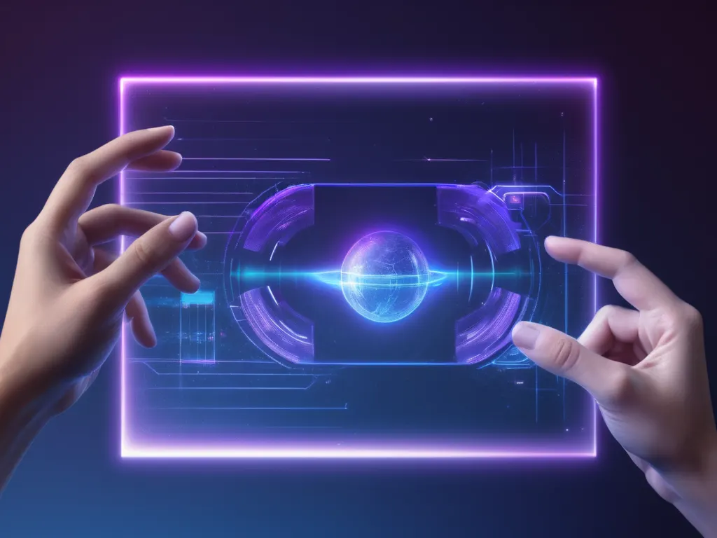 Holding Futuristic Virtual Screen