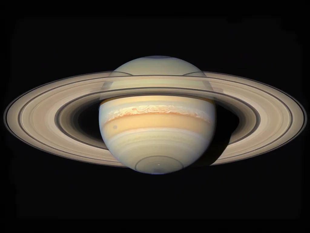 Saturn planet with rings in space