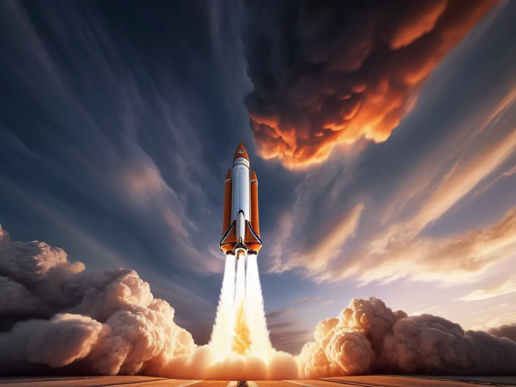 Rocket launching into space