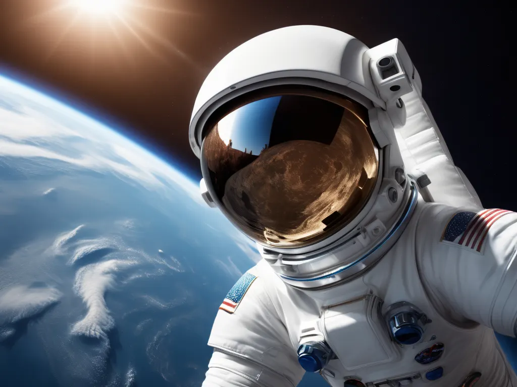 Astronaut floating in space