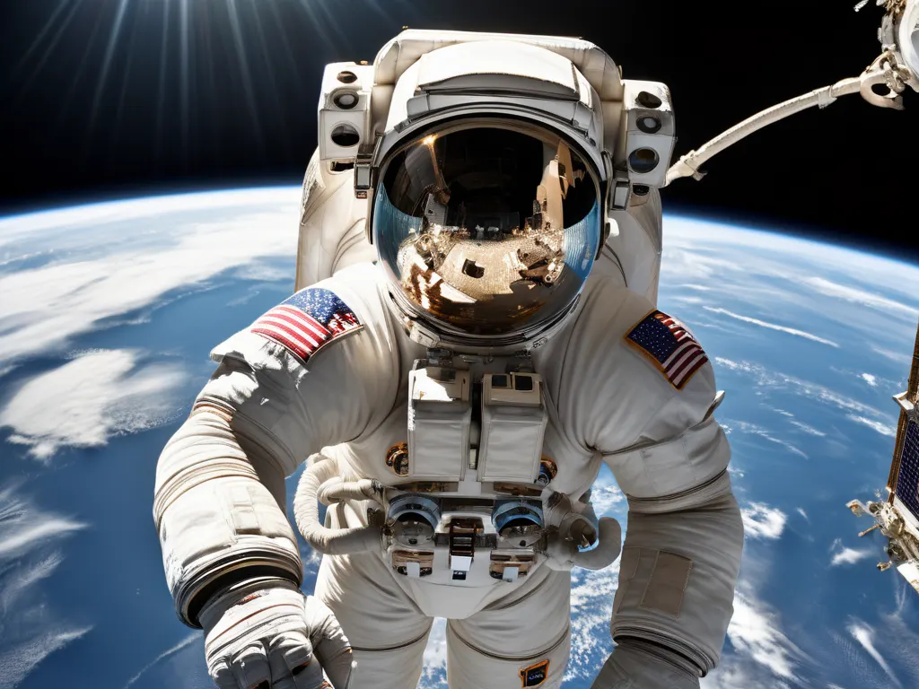 Astronaut on spacewalk
