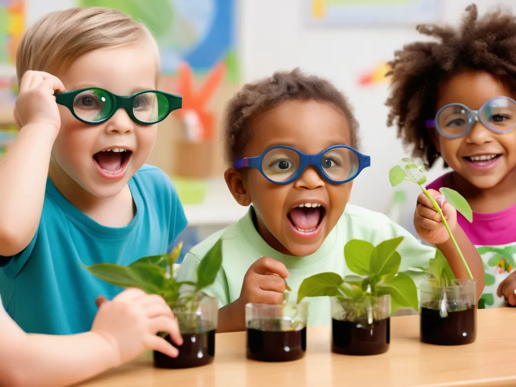 Preschoolers engaged in learning activities