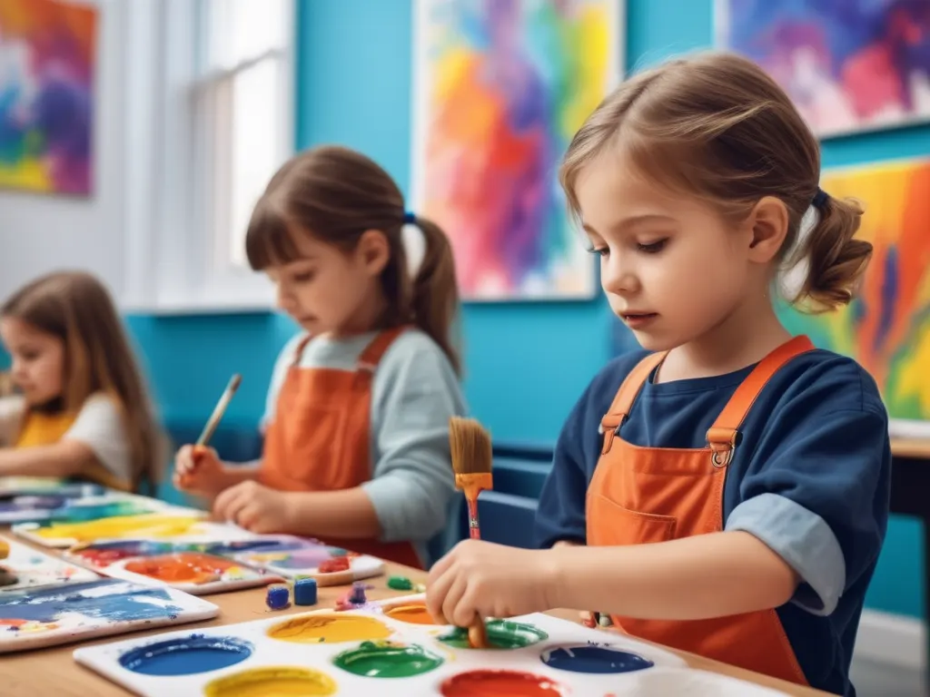 Children doing art activities