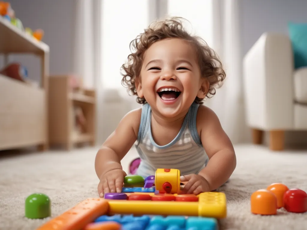 Child playing with educational toys