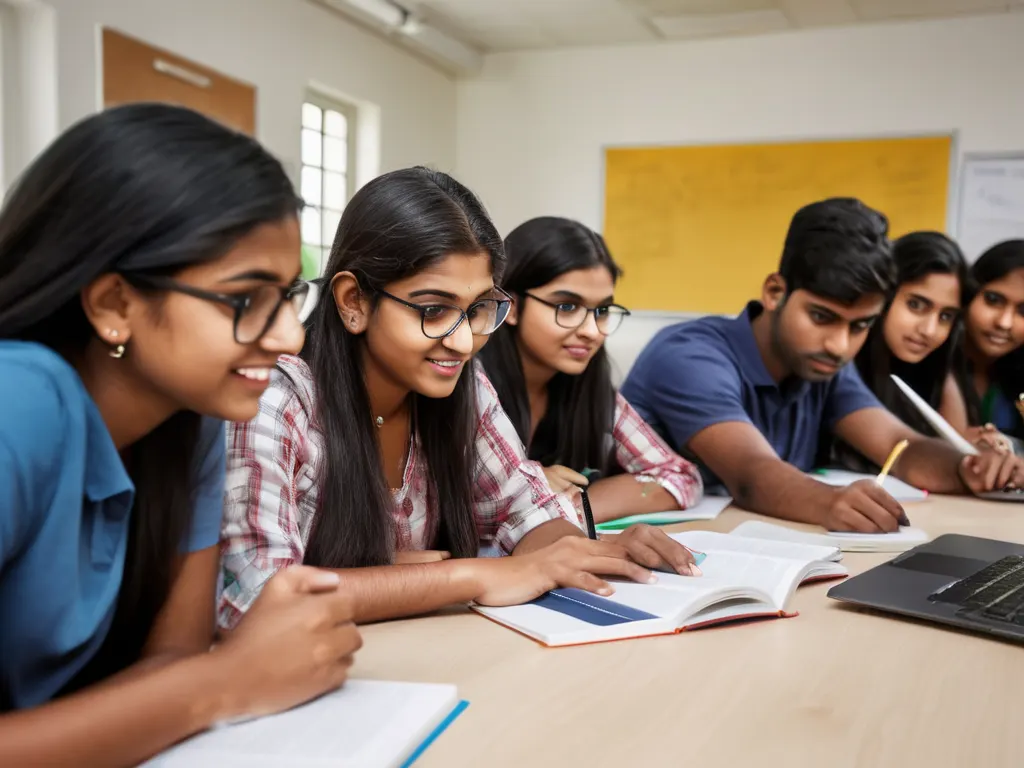 Students studying together at Excellence Academy