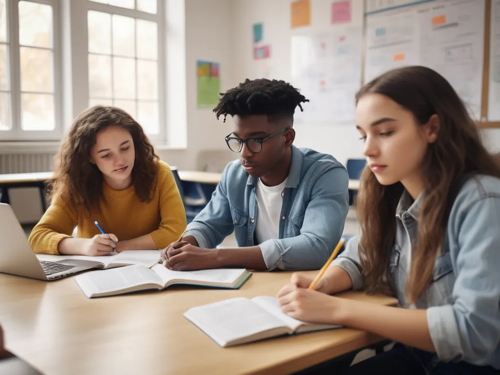 Students studying together