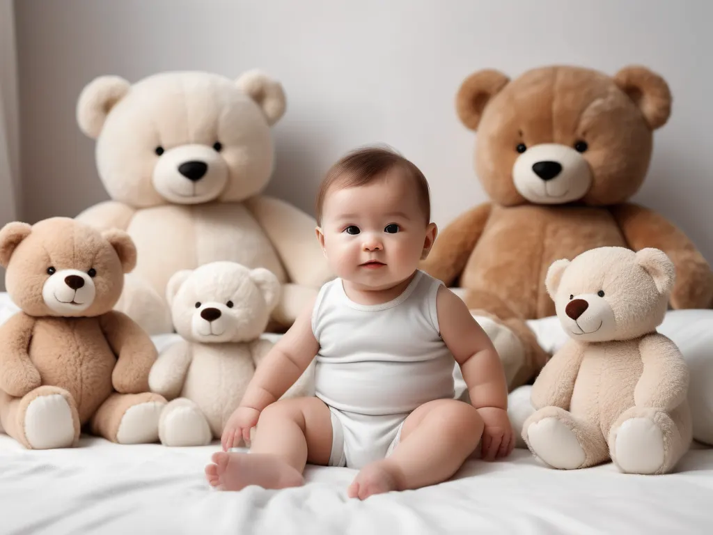 Baby with teddy bears