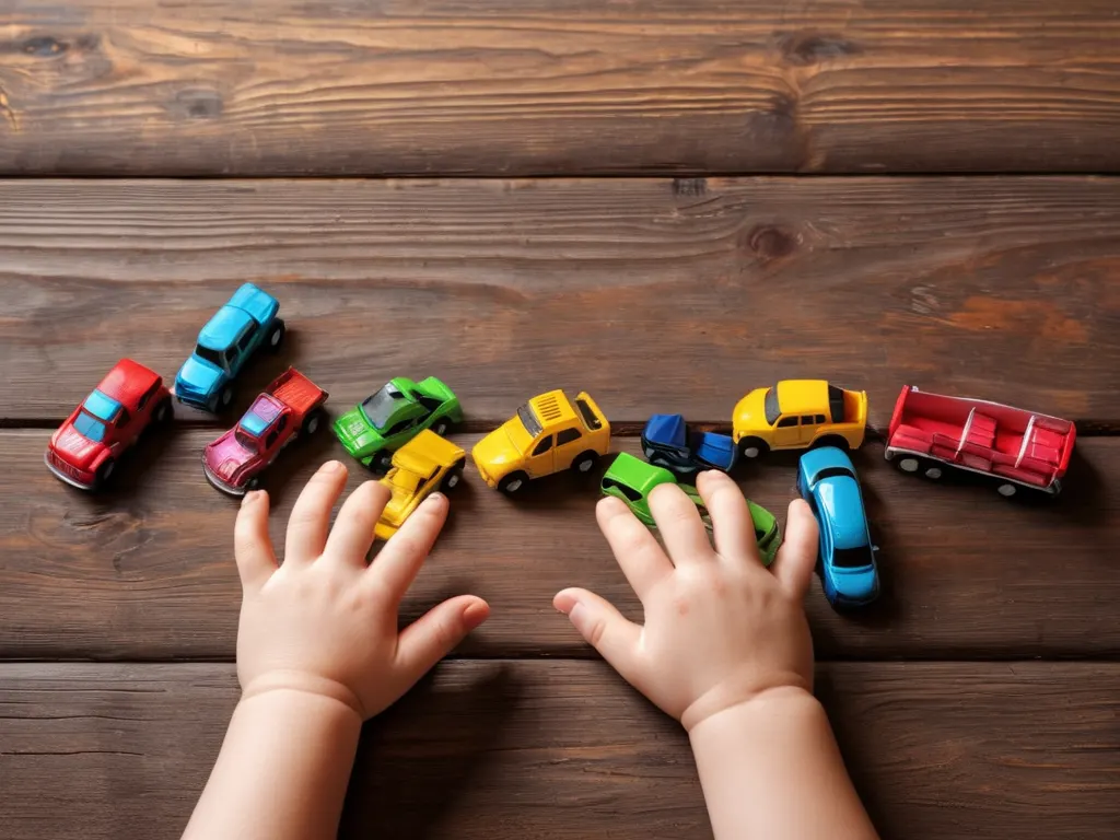 Kids playing with toy cars