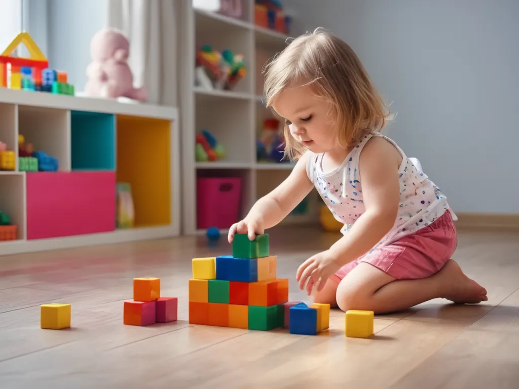 Girl with building blocks