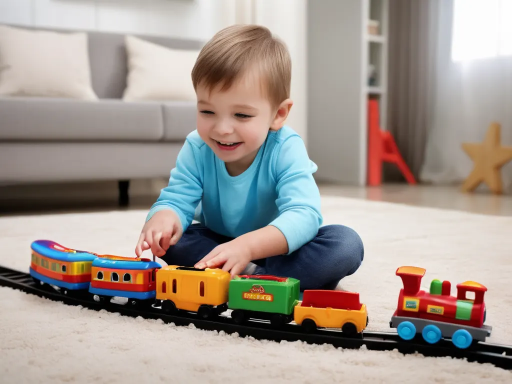 Child with toy train