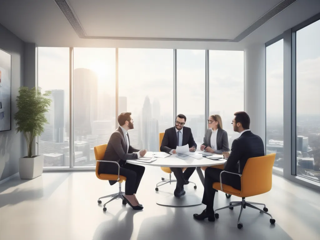 Insurance consultant meeting with clients to discuss coverage options