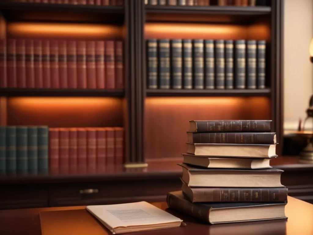 Law office with books and legal documents
