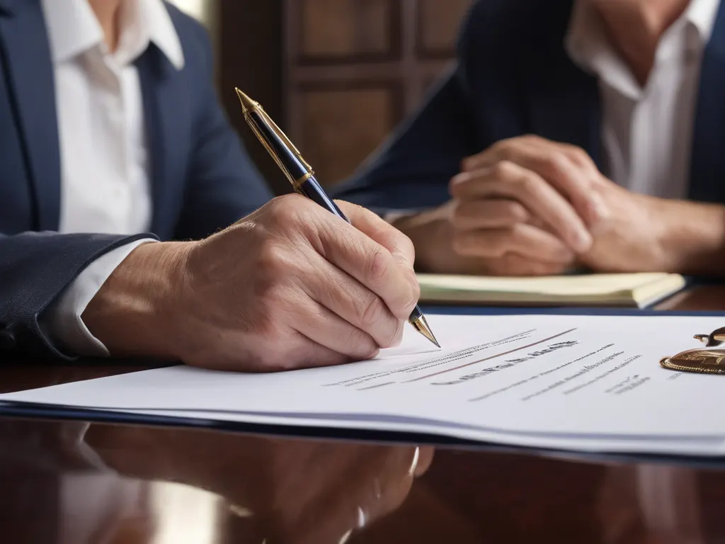 Hands signing estate planning legal documents