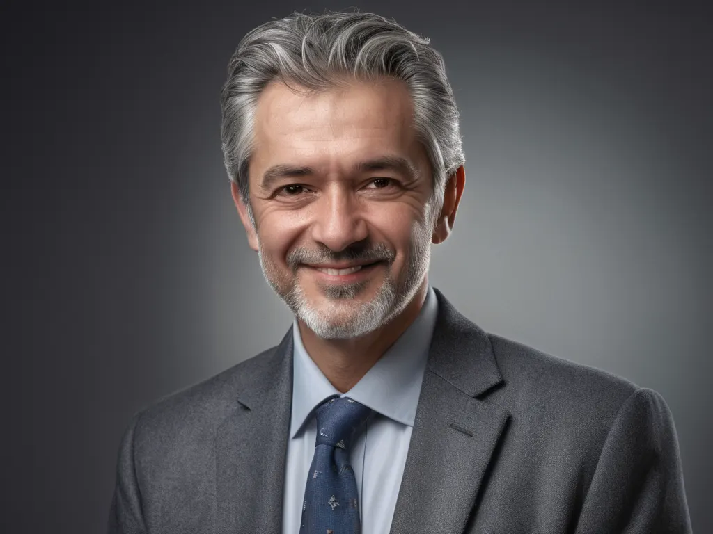 Professional portrait of senior male chess coach