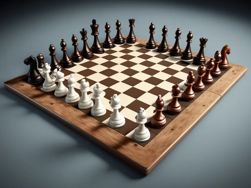 Complex chess middlegame position analysis