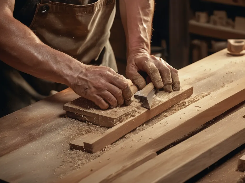 Woodworker crafting with passion
