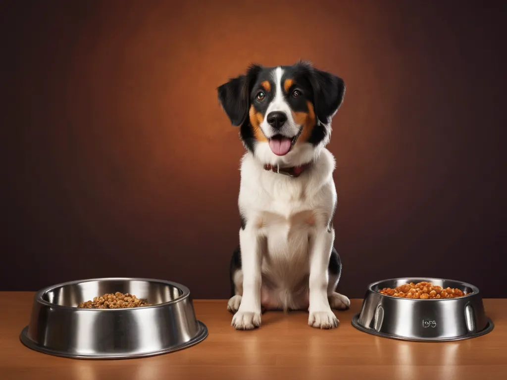 Dog with food
