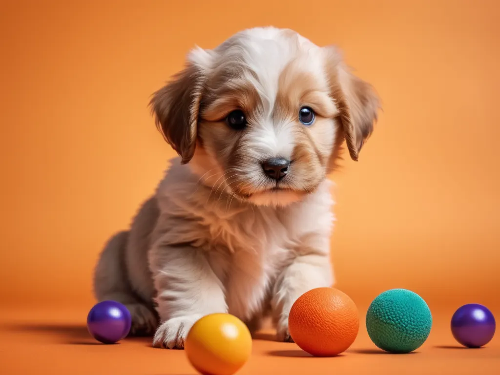Puppy with toys