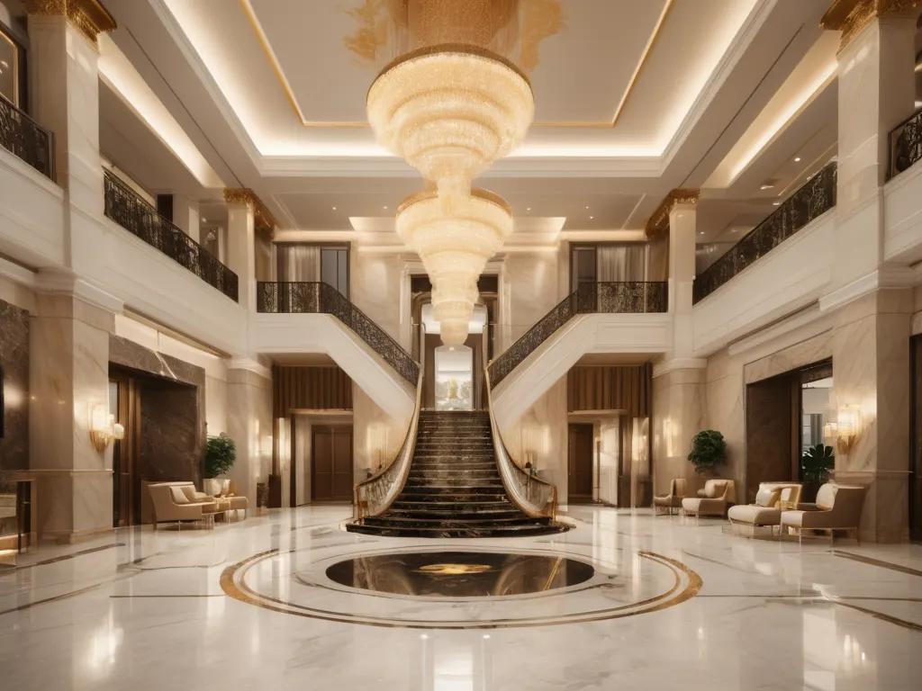 Luxurious hotel lobby