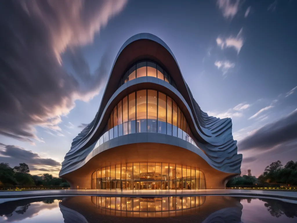Iconic modern landmark building