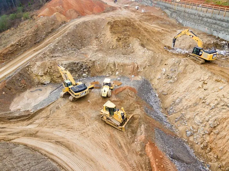 Bulldozer Excavating Site