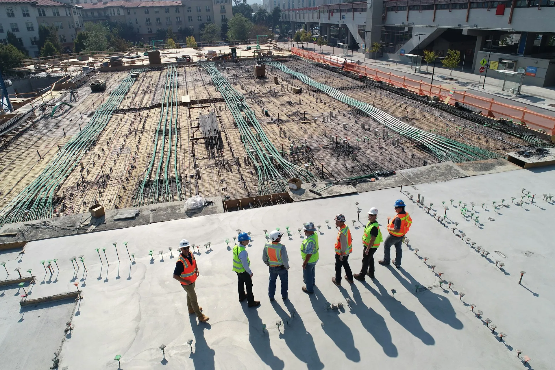 Clients inspecting construction results