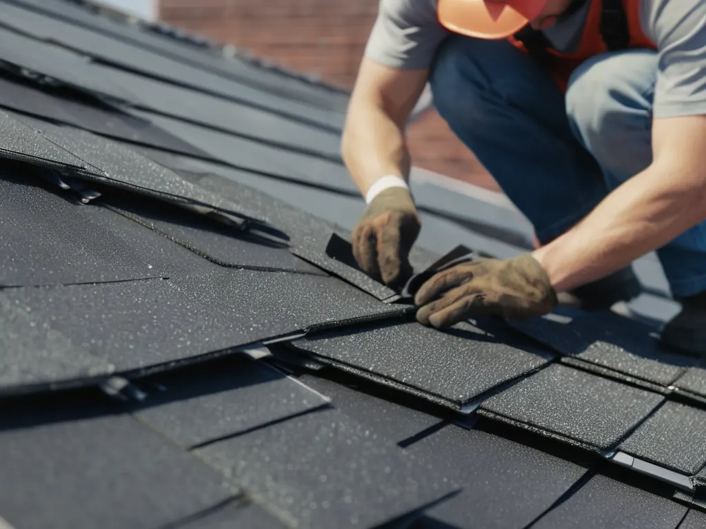 Roofer performing skilled installation work