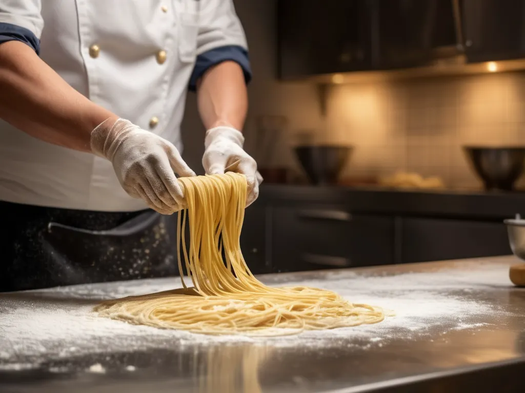Pasta making in kitchen