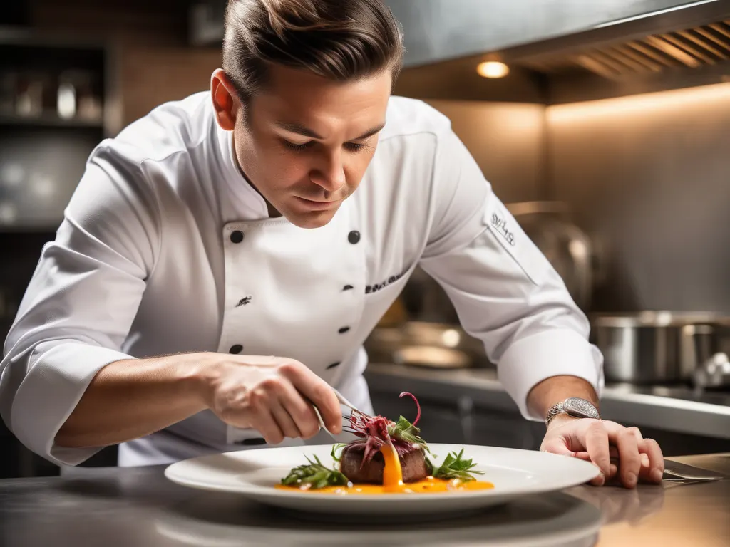 Professional chef preparing food