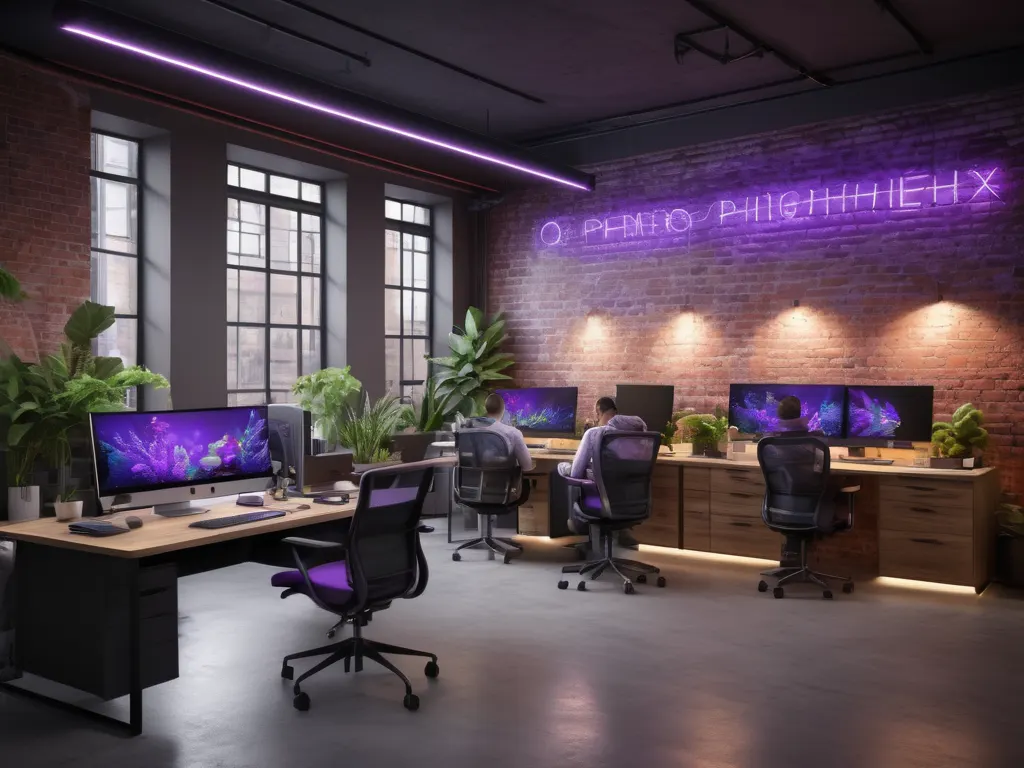 TechPulse modern office workspace
