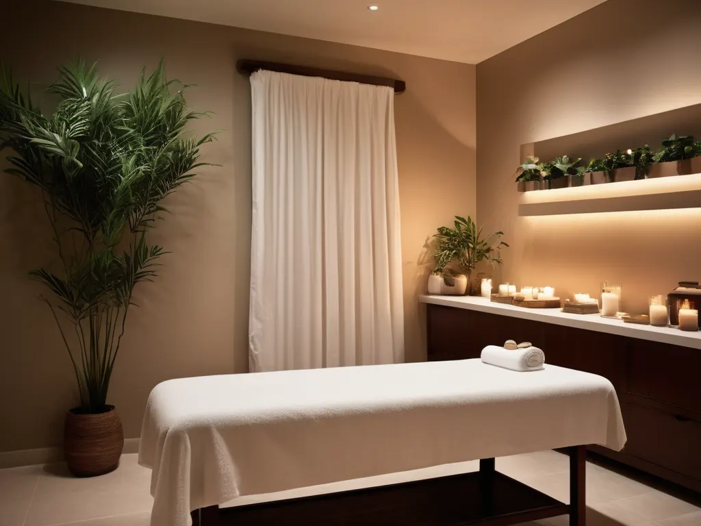 Serene spa treatment room