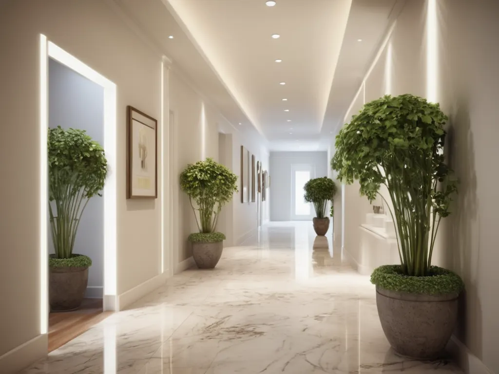 Elegant spa hallway
