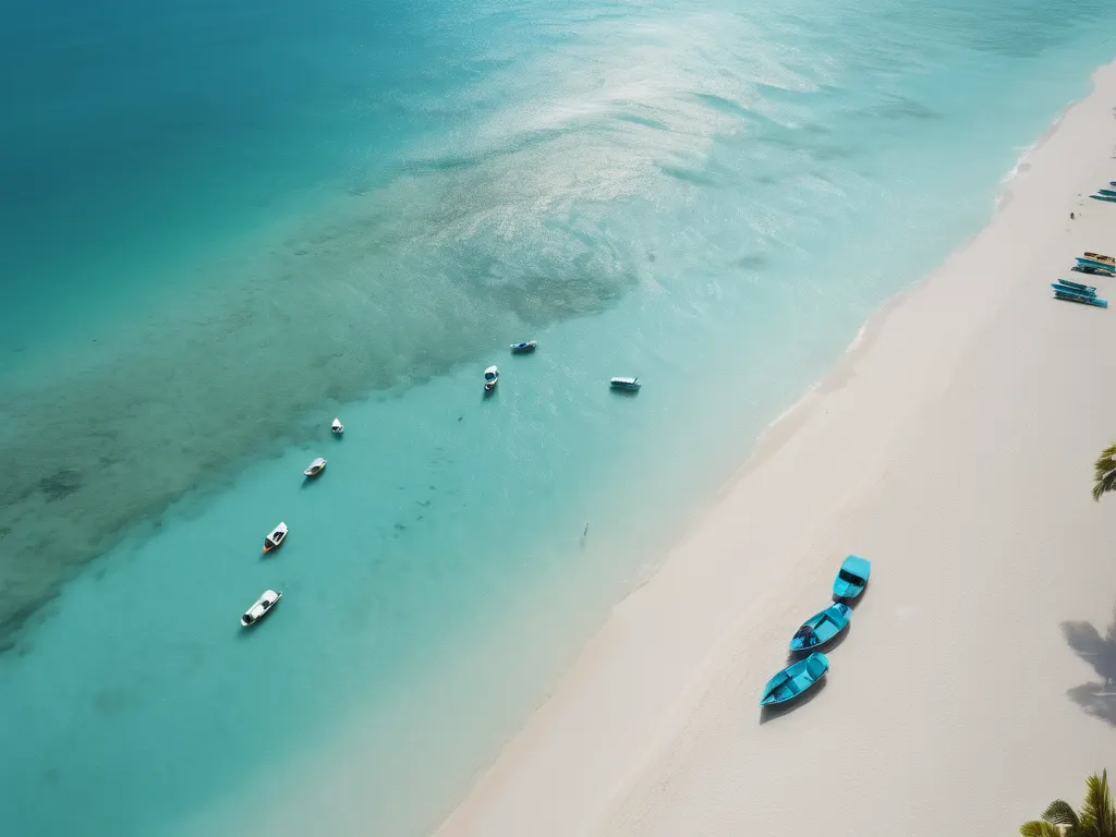 Tropical beach aerial view