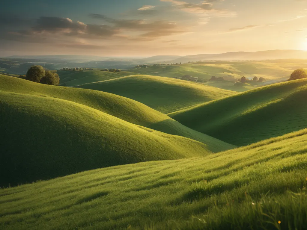 Green rolling hills